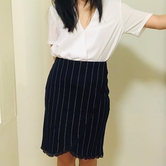 Pinstriped Pencil Skirt - Picture 7 of 8